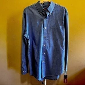 Men’s Blue IZOD dress shirt, Size M. NWT